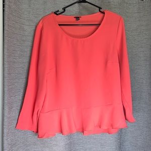 ANN TAYLOR Peplum long sleeve blouse